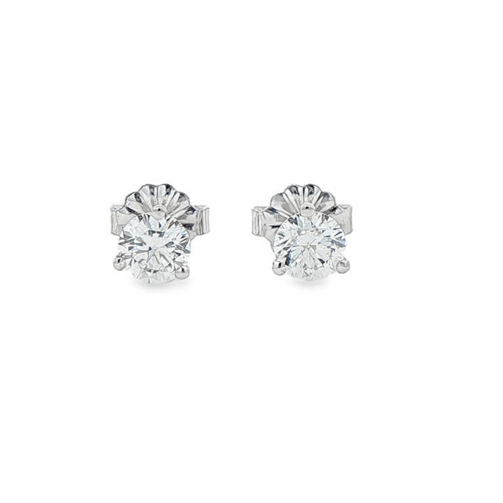 14K White Gold Lab Grown Diamond Stud Earrings – 0.74ctw.