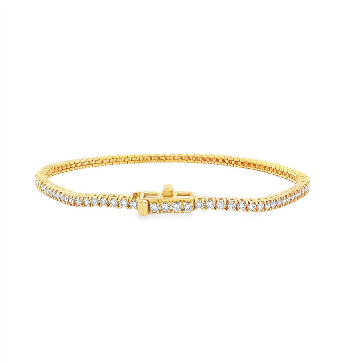 14K Yellow Gold Diamond Tennis Bracelet - 2.00ctw.