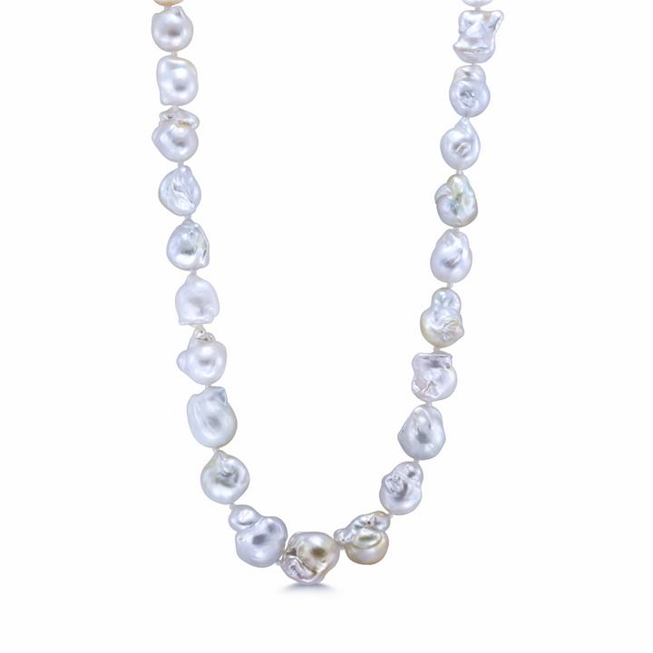 14K White Gold 9.5mm-11.77mm Baroque South Sea Pearl 18'' Necklace