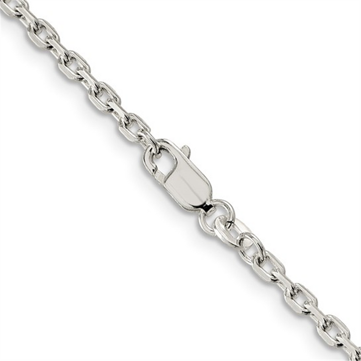 Sterling Silver Beveled Oval Cable Chain – 2.75mm, 20"