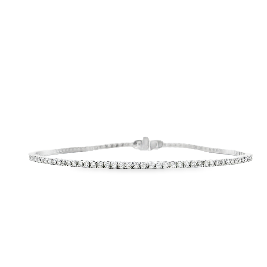 14K White Gold Natural Diamond 1.8mm Tennis Bracelet – 1.00ctw