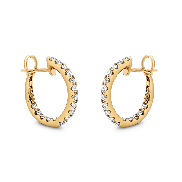 14K Yellow Gold 18mm Inside-Out Diamond Hoop Earrings – 1.23ctw.