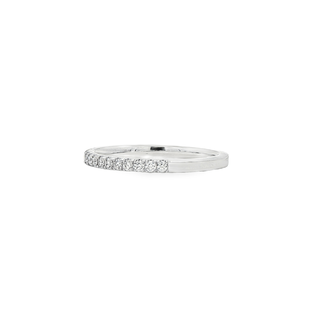 14K White Gold Natural Diamond Half Eternity Band – 1.8mm, Size 6.5, approx. 0.26 CTW, 1.7g