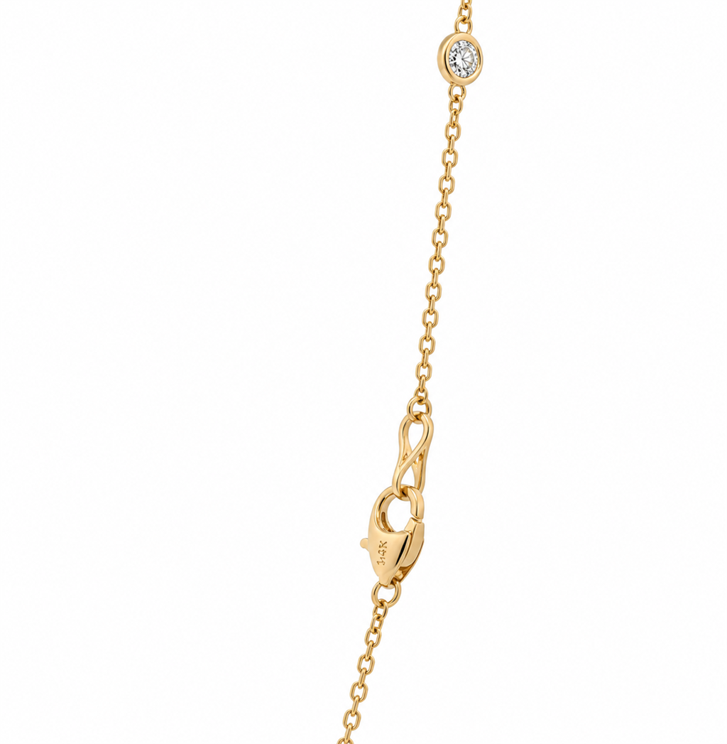 14K Yellow Gold Natural Diamond by the Yard Necklace – 1.55ctw
