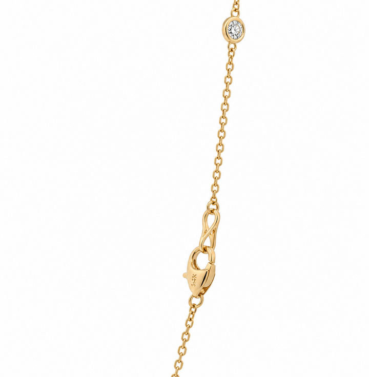 14K Yellow Gold Natural Diamond by the Yard Necklace – 1.55ctw