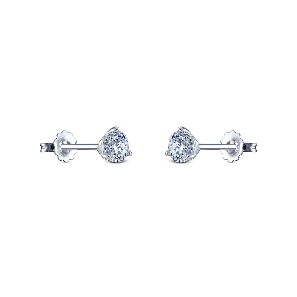 14K White Gold 0.65ctw Lab Grown Diamond Earrings