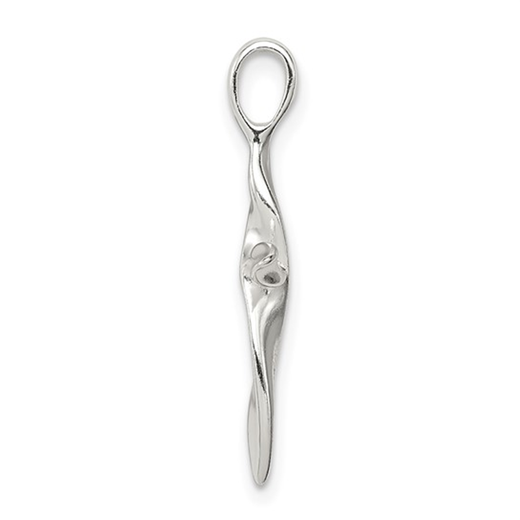 Sterling Silver Twisted Cross Pendant – 25 × 12mm