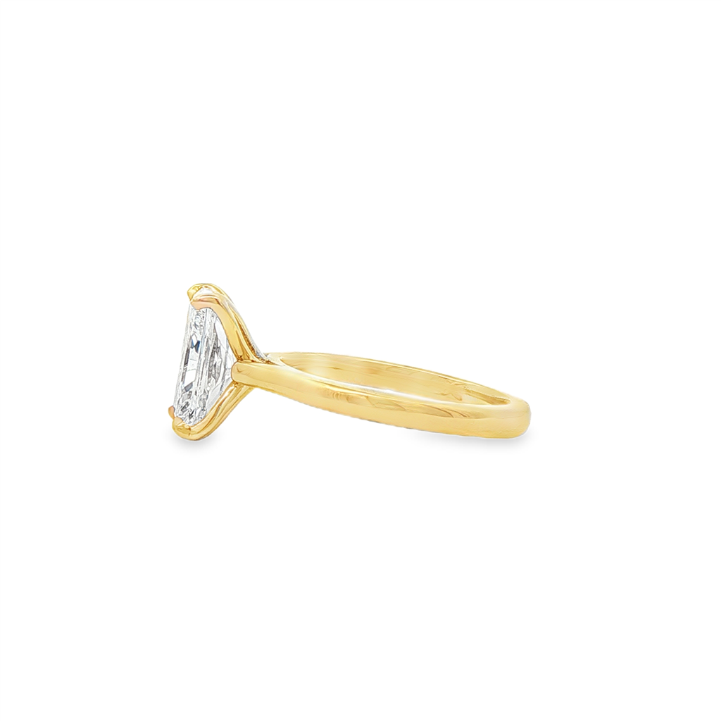 14K Yellow Gold Tulip Solitaire Semi-Mount Engagement Ring