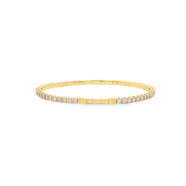 14K Yellow Diamond Flexi Bangle – 2.7mm, 2.60ctw, 8.2g
