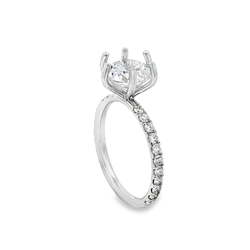 14K White Gold Lab-Grown Diamond Semi-Mount Engagement Ring – 0.47ctw.