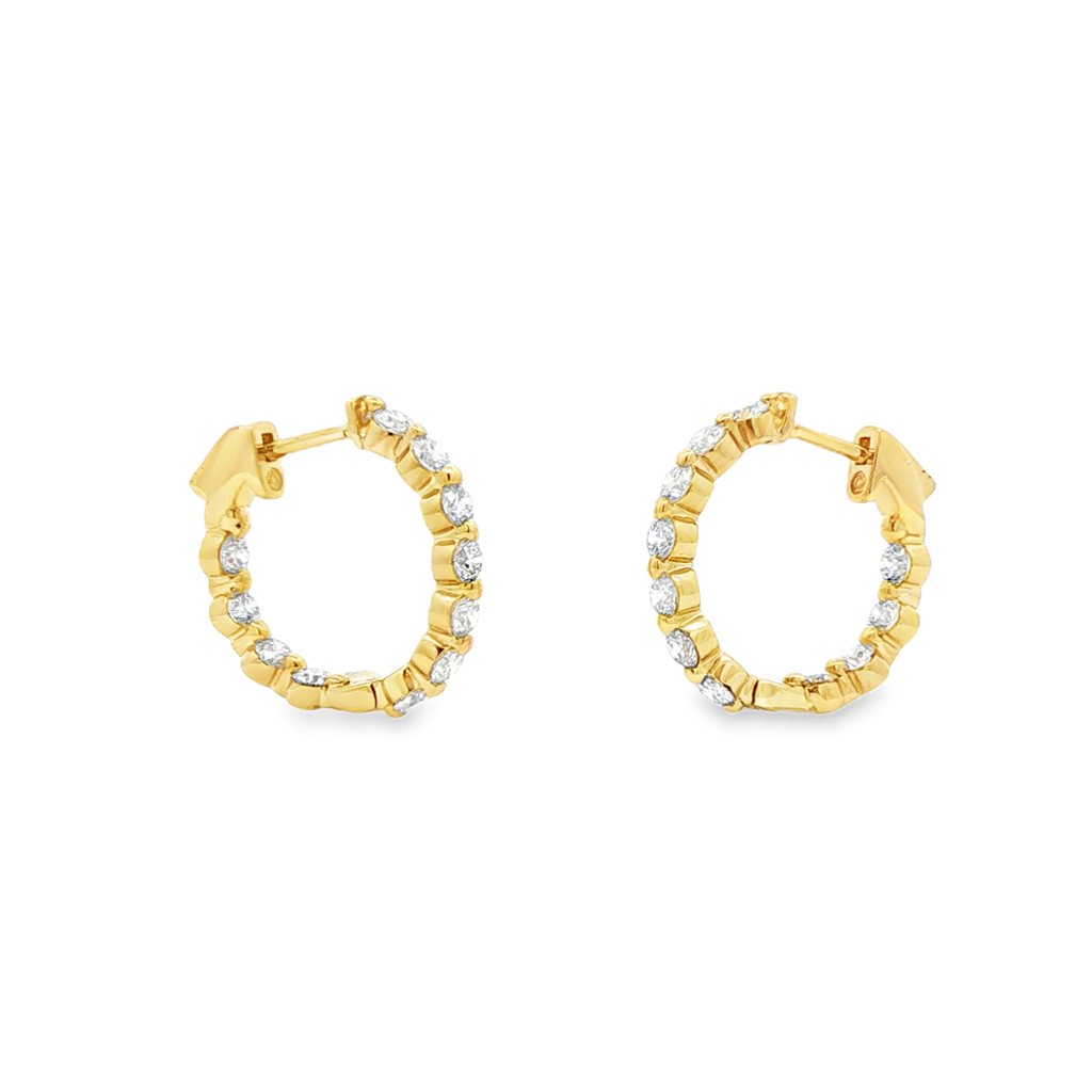 14K Yellow Gold 20mm Inside-Out Lab Grown Diamond Hoop Earrings – 1.97ctw.