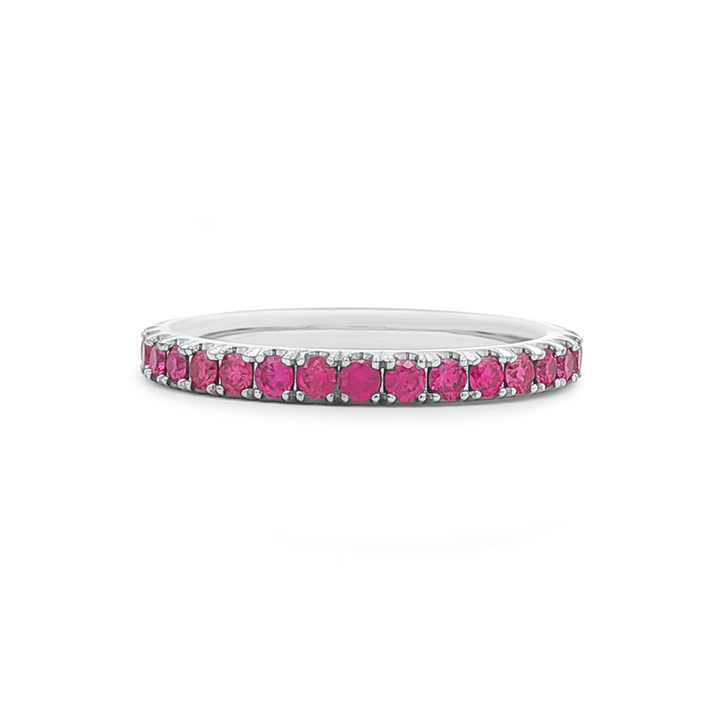 14K White Gold Rose Pink Natural Diamond Band – 2.3mm