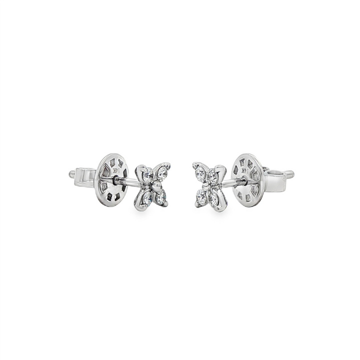 14K White Gold Butterfly Natural Diamond Stud Earrings – 0.24ctw.