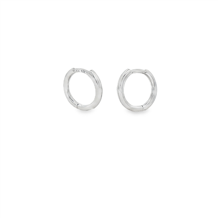 14K White Gold Huggie Earrings 2x8mm – 1.5g