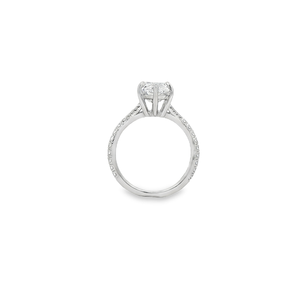 Platinum Natural Diamond Split Shank Semi-Mount Engagement Ring – 0.41ctw.