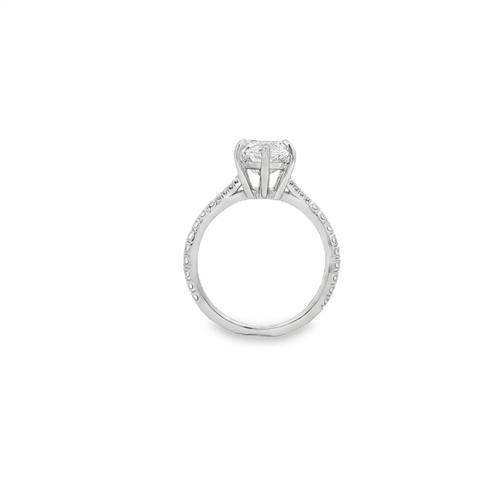 Platinum Natural Diamond Split Shank Semi-Mount Engagement Ring – 0.41ctw.