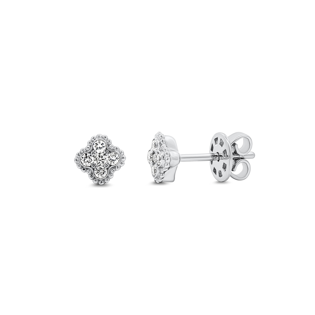 14K White Gold Motif Natural Diamond Stud Earrings – 0.22ctw

.
