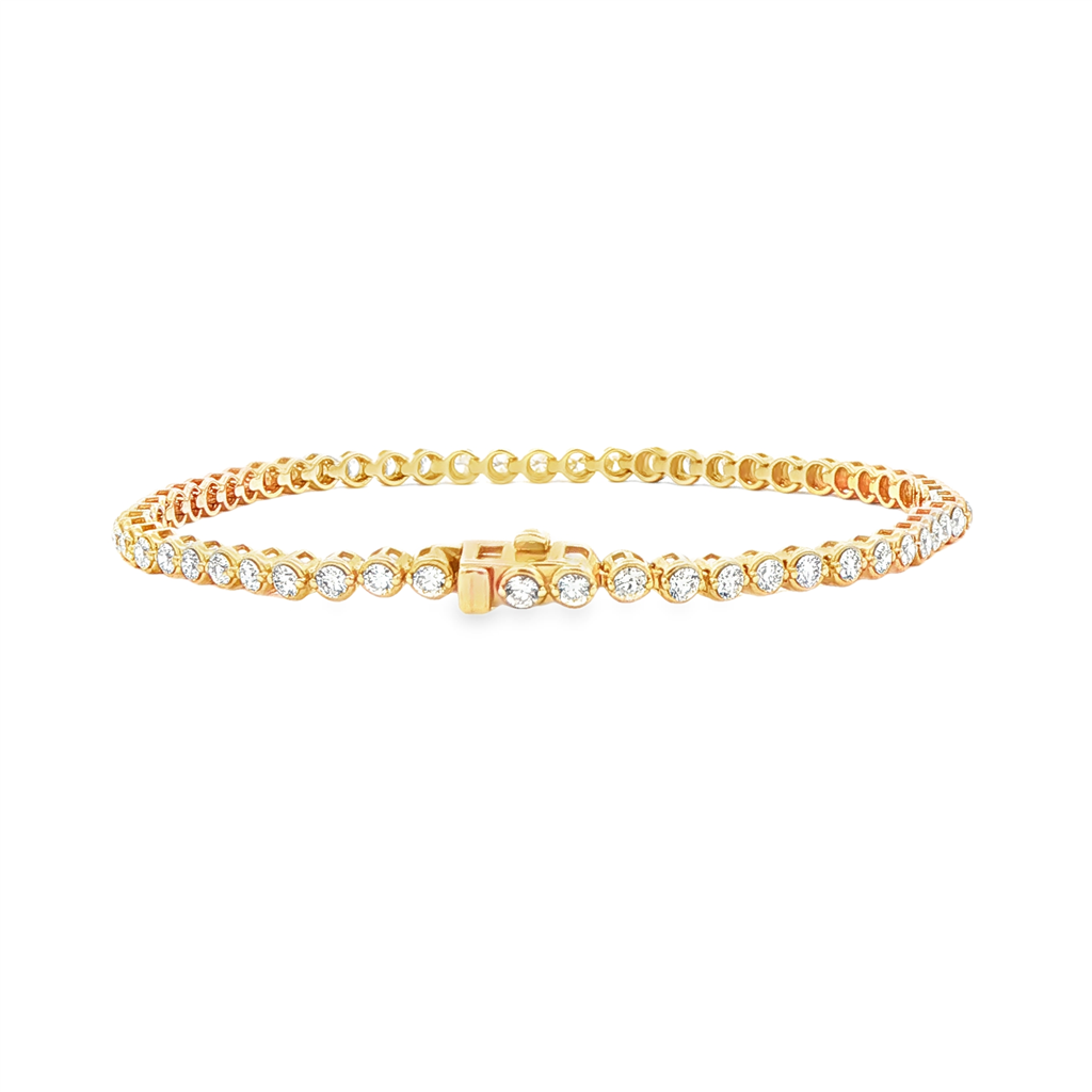 14K Yellow Gold 2.9mm Natural Diamond Tennis Bracelet – 2.00ctw.