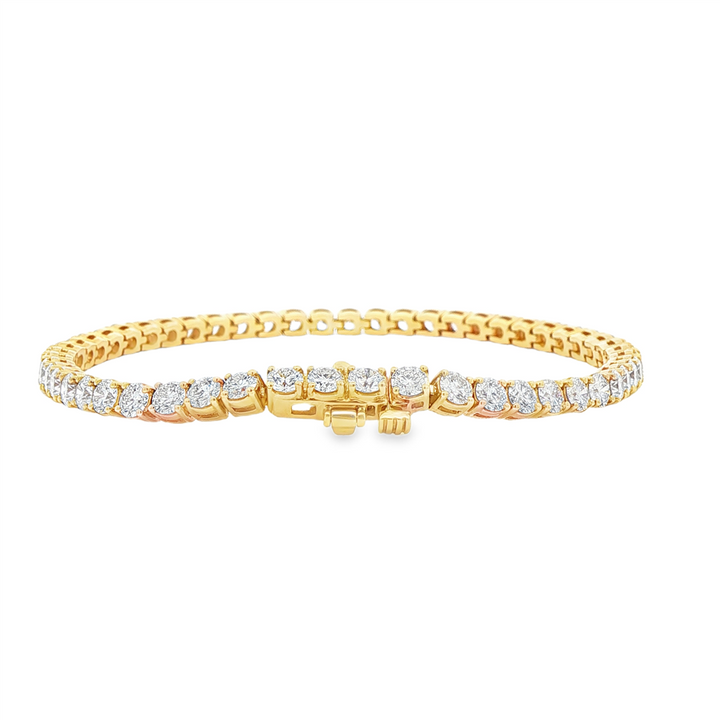 14K Yellow Gold 3.4mm Lab Grown Diamond Tennis Bracelet – 5.63ctw.