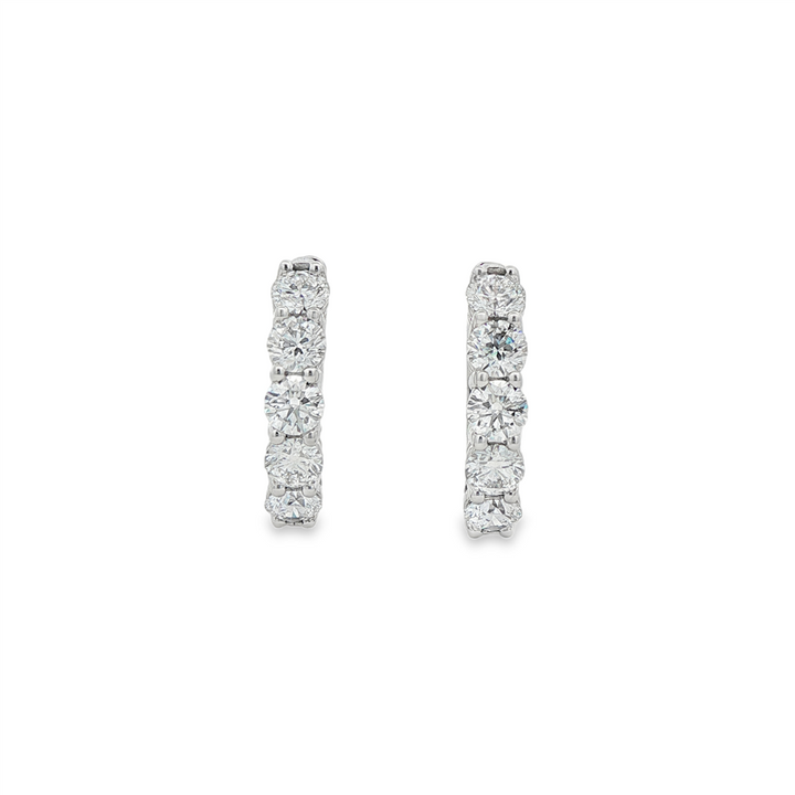 14K White Gold Lab Diamond Hoop Earrings – 2.47ctw, 18.8x4mm, DEF VS–VVS, 6.7g