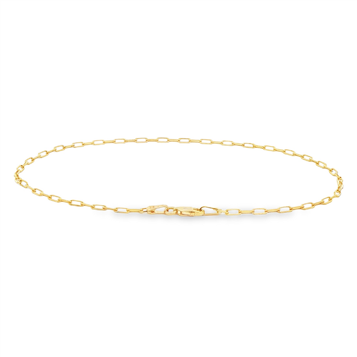 14K Yellow Gold Anchor Anklet – 1.85mm, 10", 2g