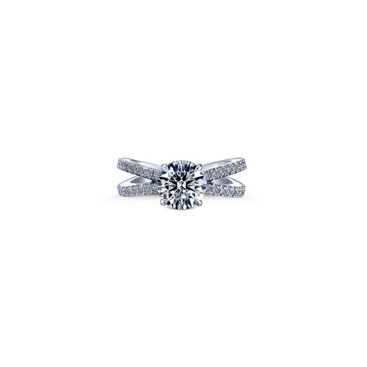 Platinum Diamond Papillon Semi-Mount Engagement Ring 0.71ctw.