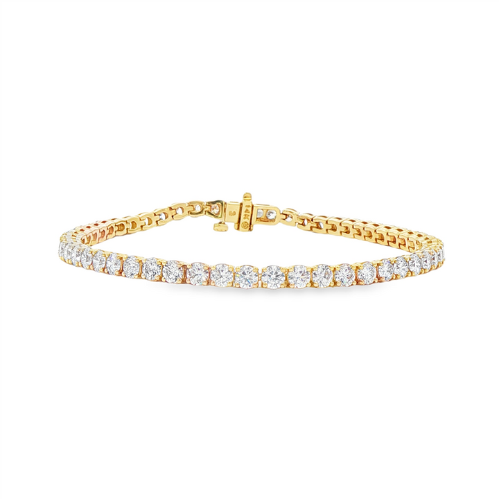 14K Yellow Gold 3.4mm Lab Grown Diamond Tennis Bracelet – 5.63ctw.