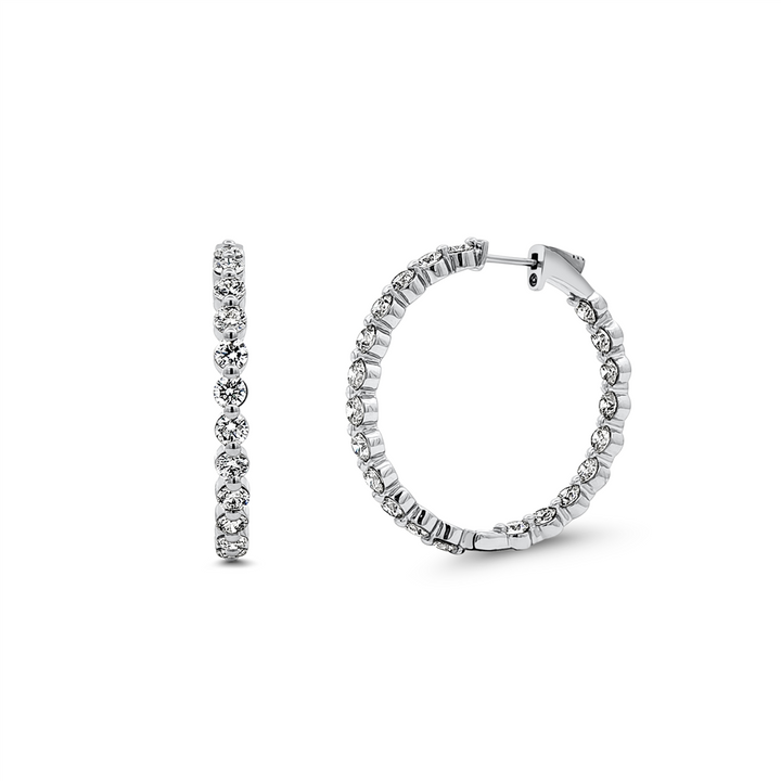 14K White Gold 34mm Inside-Out Lab Grown Diamond Hoop Earrings – 5.47ctw.