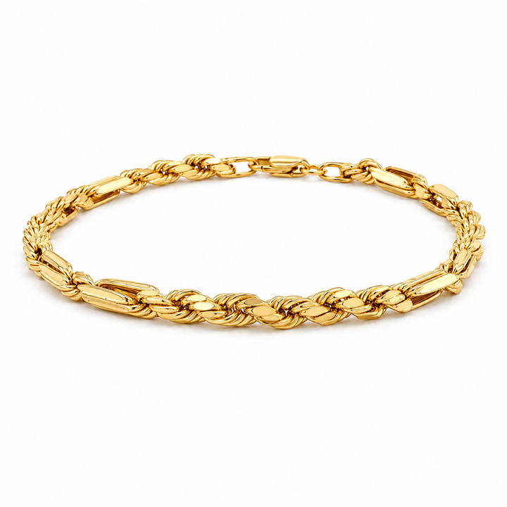 Estate 10K Yellow Gold Fancy Rope Bracelet – 7.5"