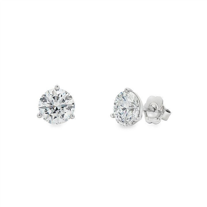 14K White Gold Lab Grown Diamond Stud Earrings – 4.10ctw.