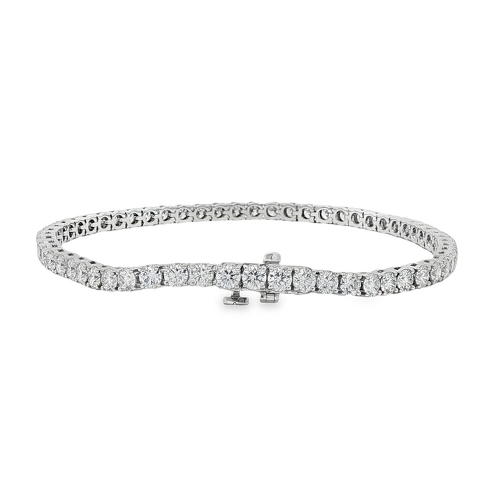 14K White Gold 3mm Lab Grown Diamond Tennis Bracelet – 5.15ctw.