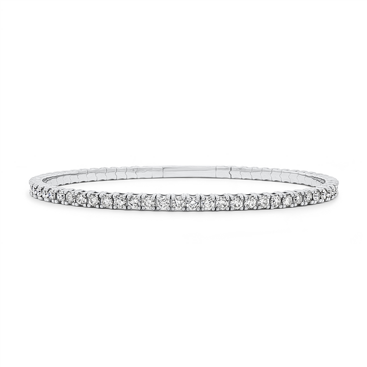 14K White Gold Flexi Bangle – 3.10ctw.
