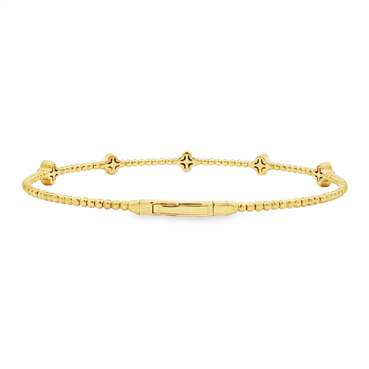14K Yellow Gold Small Flower Flexi Bangle – 0.35ctw.