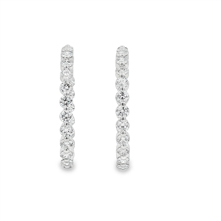 14K White Gold Inside-Out Lab Diamond Hoop Earrings – 5.47ctw.