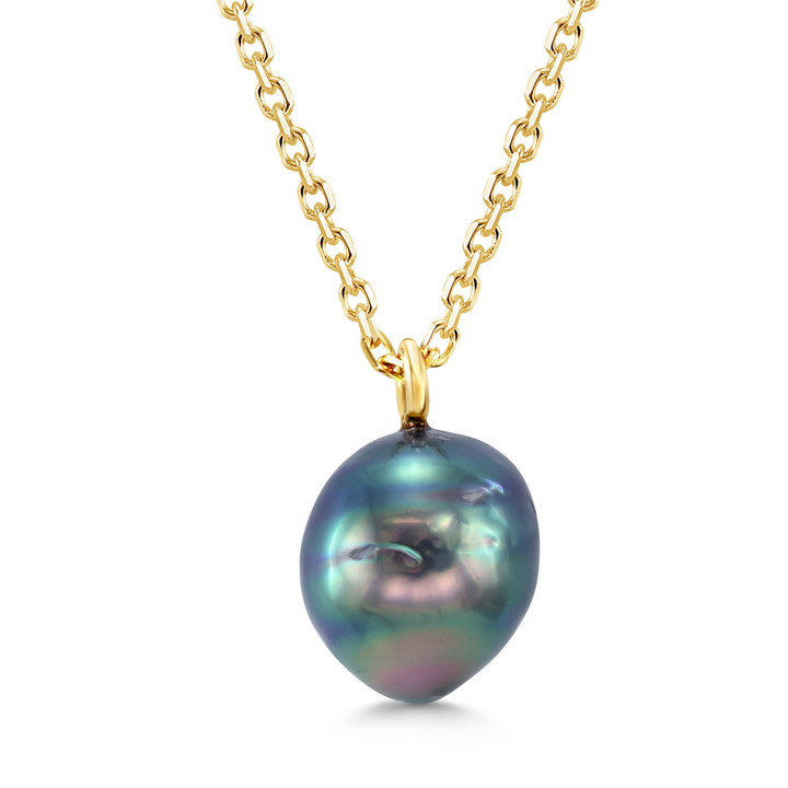 14K Yellow Gold Pendant With Tahitian Pearl