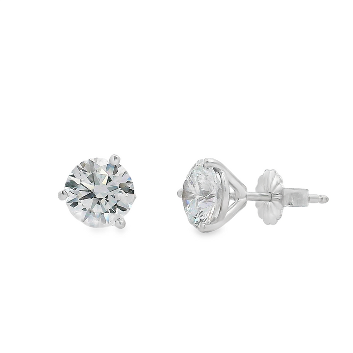 14K White Gold Lab Grown Diamond Stud Earrings – 2.10ctw.