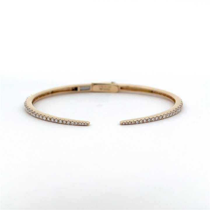 14K Yellow Gold Open Cuff Diamond Bracelet - 0.52ctw.