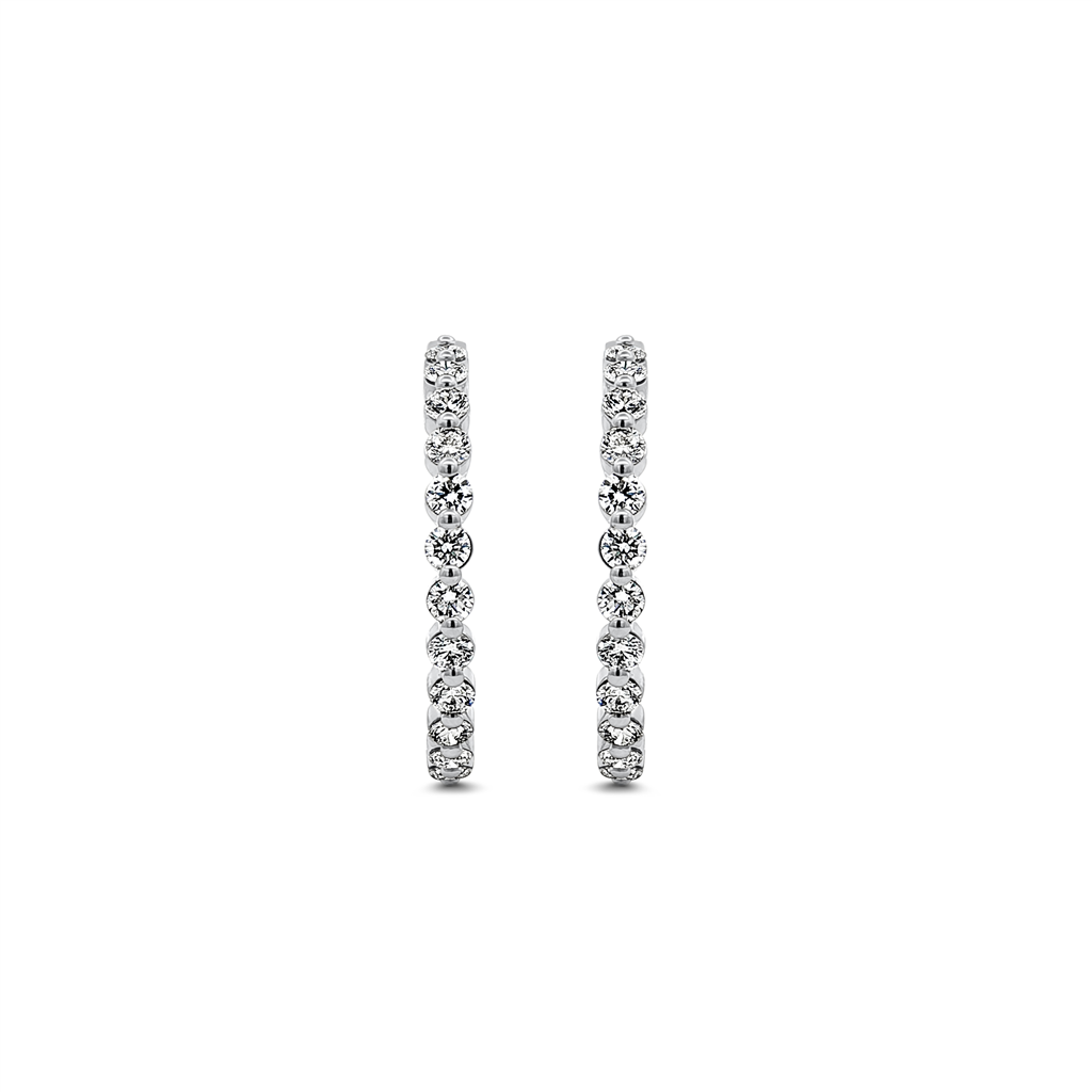 14K White Gold 34mm Inside-Out Lab Grown Diamond Hoop Earrings – 5.47ctw.