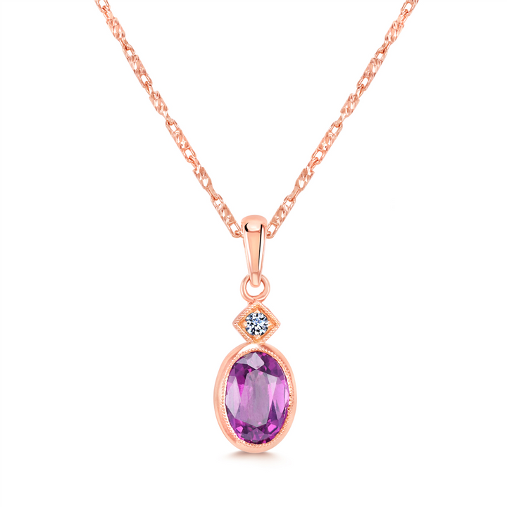 14K Rose Gold 1.00ct Garnet Pendant