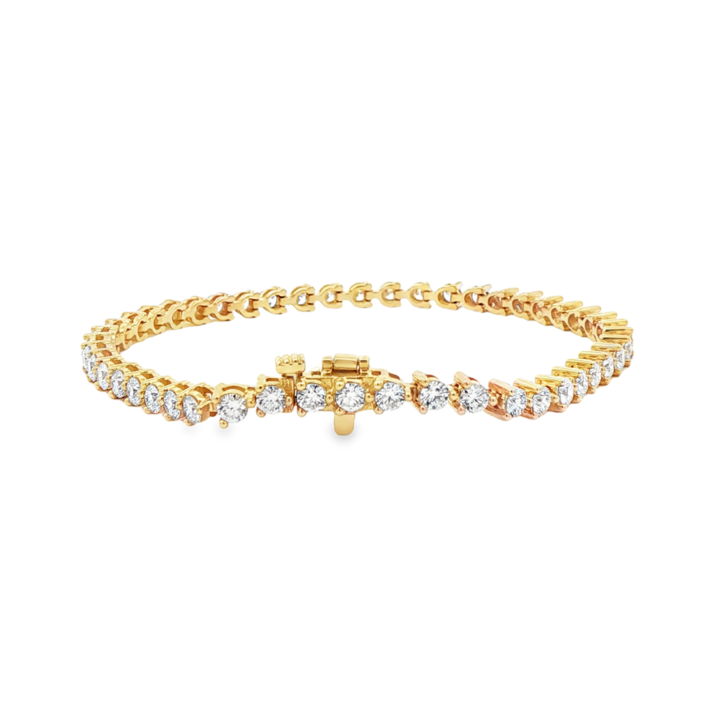 14K Yellow Gold 3.5mm Lab Grown Diamond Tennis Bracelet – 3.86ctw.