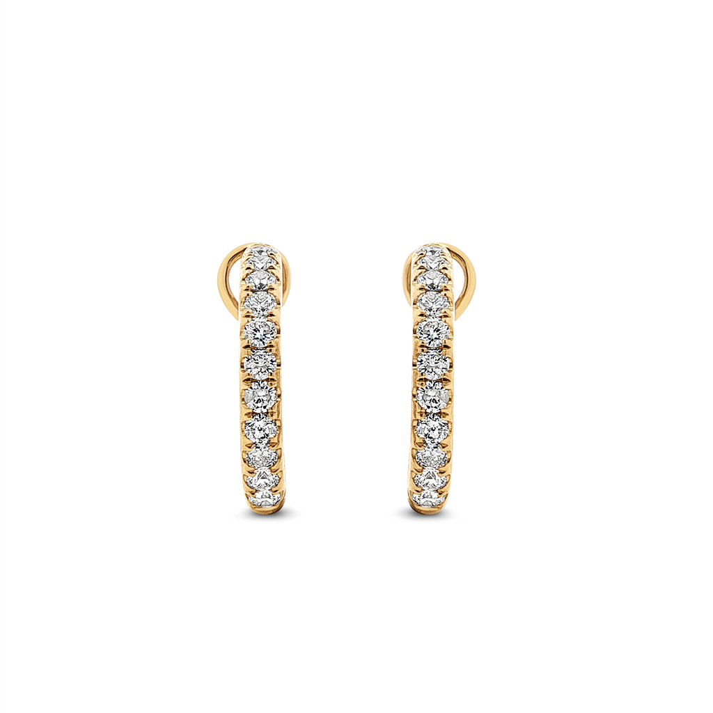 14K Yellow Gold 18mm Inside-Out Diamond Hoop Earrings – 1.23ctw.