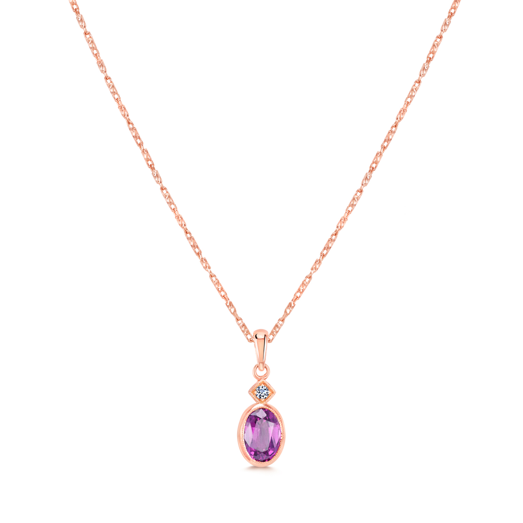 14K Rose Gold 1.00ct Garnet Pendant