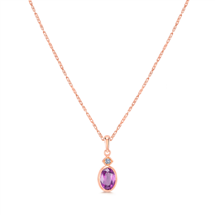 14K Rose Gold 1.00ct Garnet Pendant