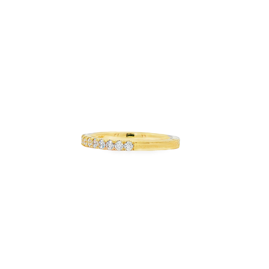 14K Yellow Gold 2.2mm Natural Diamond Half Eternity Band (RN-148) – 0.38ctw
