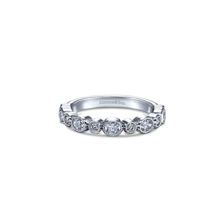 14K White Gold Diamond Wedding Band 0.63ctw