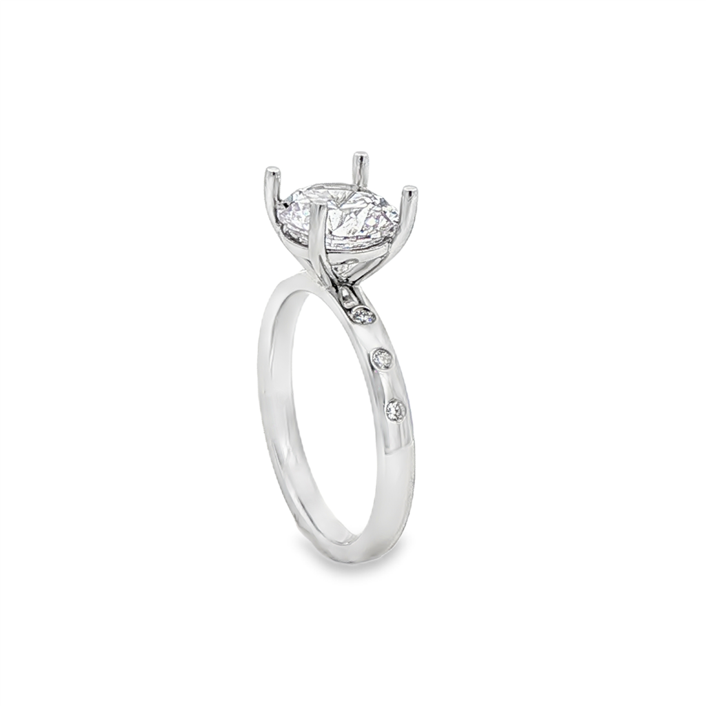 14K White Gold Lab-Grown Diamond Semi-Mount Engagement Ring – 0.06ctw
