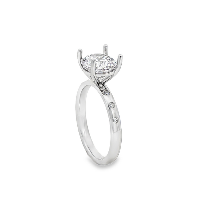 14K White Gold Lab-Grown Diamond Semi-Mount Engagement Ring – 0.06ctw