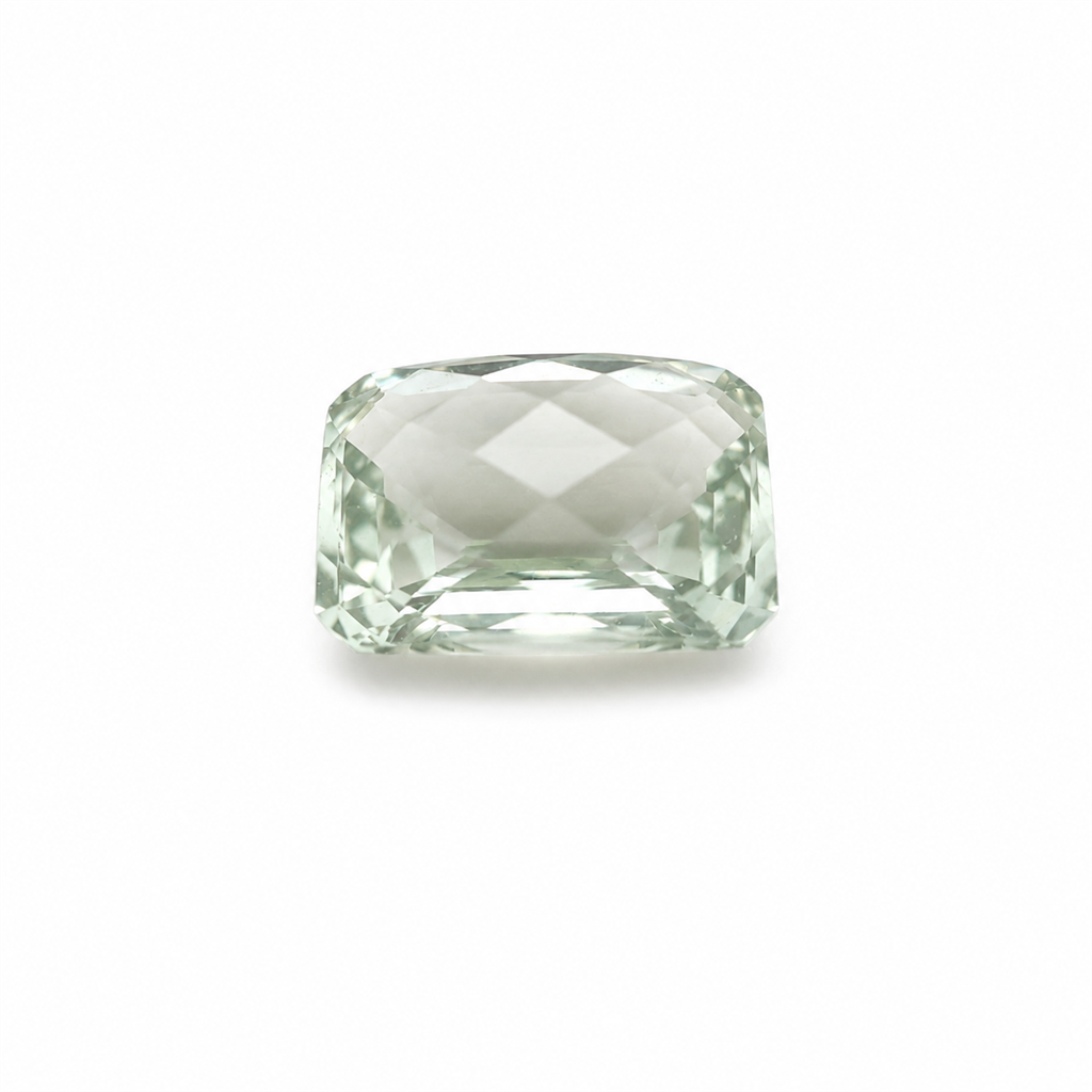 5.57ct Checkerboard-Cut Green Quartz (Prasiolite)