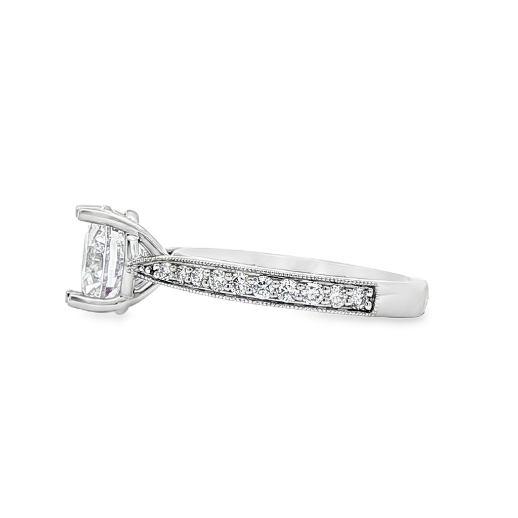 14K White Gold Lab-Grown Diamond Semi-Mount Engagement Ring – 0.29ctw.