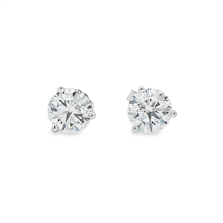14K White Gold Lab Grown Diamond Martini Stud Earrings – 2.10ctw.